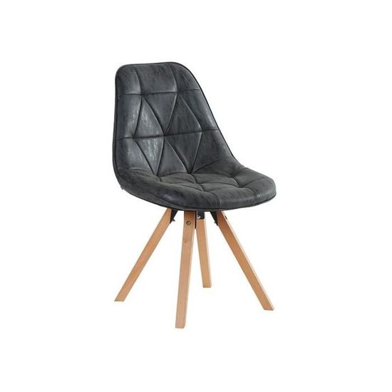 Chaise MAYA capitonnée Achat Vente scandinave gris foncé lJcuTFK13