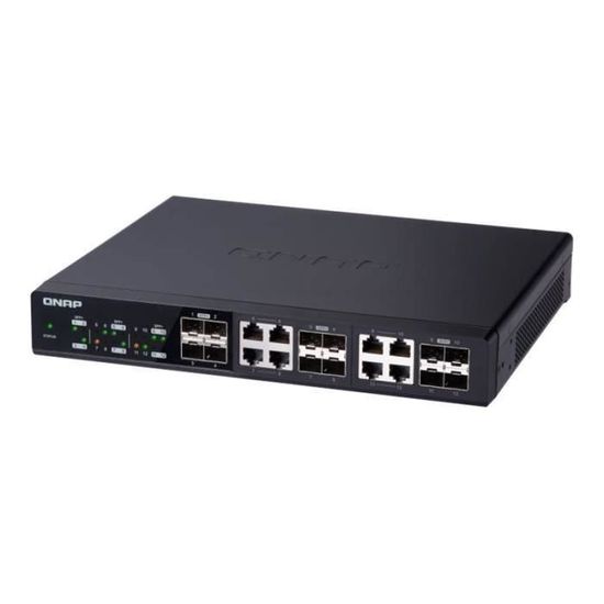 QNAP Commutateur Ethernet QSW-1208-8C 8 Ports -  - Modulaire - Fibre Optique - Paire torsadée - Bureau