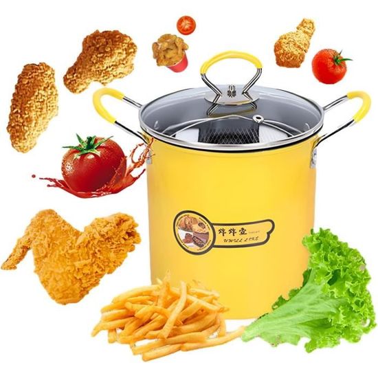 Friteuse En Acier Inoxydable 304, Panier De 1200 Ml, Mini Friteuse à Huile Multifonction, Poêle Pour Tempura, Poisson, Poulet