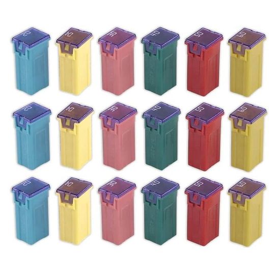 Kit De 20 Fusibles JCASE Automobiles 20A 30A 40A 50A 60A - Boîte Standard Pour Voiture Camion SUV