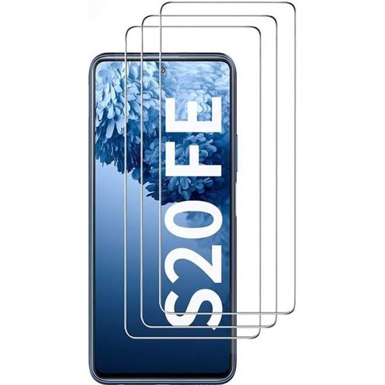 Paquet de 2 protecteurs d'écran compatible avec Samsung Galaxy S20 FE/S20  Fan Edition 5G/4G verre trempé, 9H