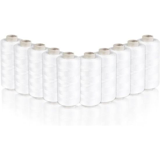 3197 Lot De 10 Fils à Coudre En Polyester Gris Pour Machine à Coudre 500 M De Fil à Coudre (0,24 € / 100 M