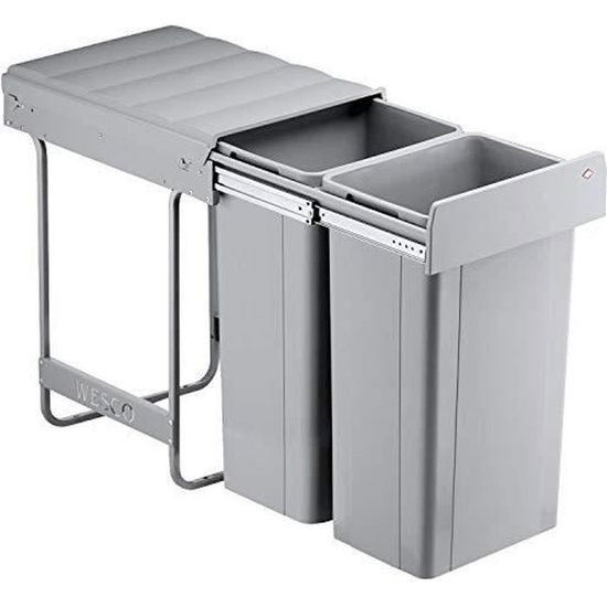 wesco 40 dt 32 big bio double poubelle encastrable 338x585x485mm 757812 85 cdiscount maison