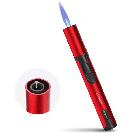 Briquet Torche Rechargeable Au Butane - Flamme Réglable, Coupe-Vent, Étanche - Vert