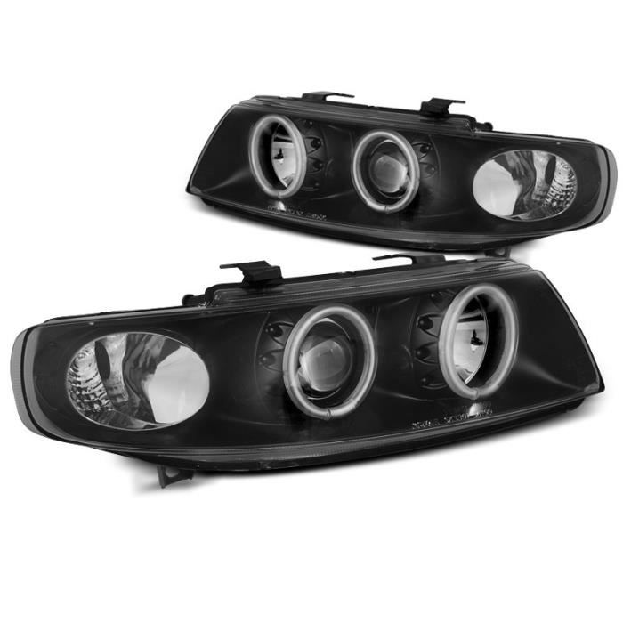 Paire de feux phares Seat Leon - Toledo 99-04 angel eyes CCFL noir (E36)