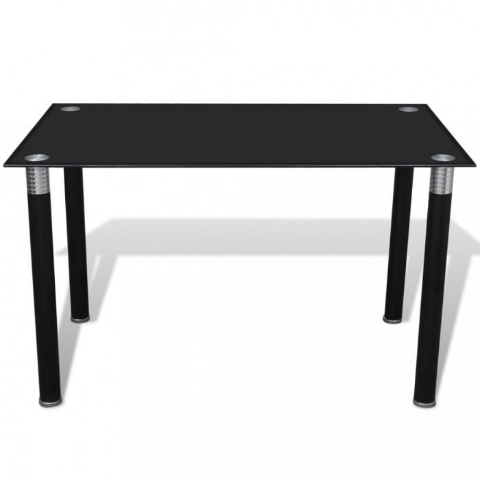 Tables de salle a manger et de cuisine Table noire avec plateau en verre