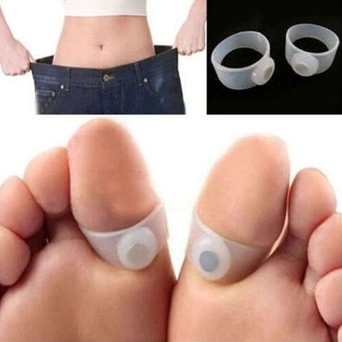 Bague Orteil Magnétique Amincissante de Réflexologie Plantaire Acupuncture Minceur en Silicone pour les Pieds pour Perte de Poids Fa
