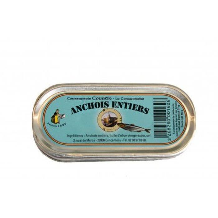 Anchois à l'huile d'olive vierge , boite 46 gr