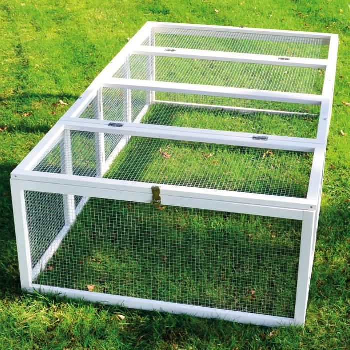 Clapier á lapins Rabbit Run 2020 extérieur. Idéal pour petits animaux- particulièrement robuste et grand cadre en bois- Cage Mobile