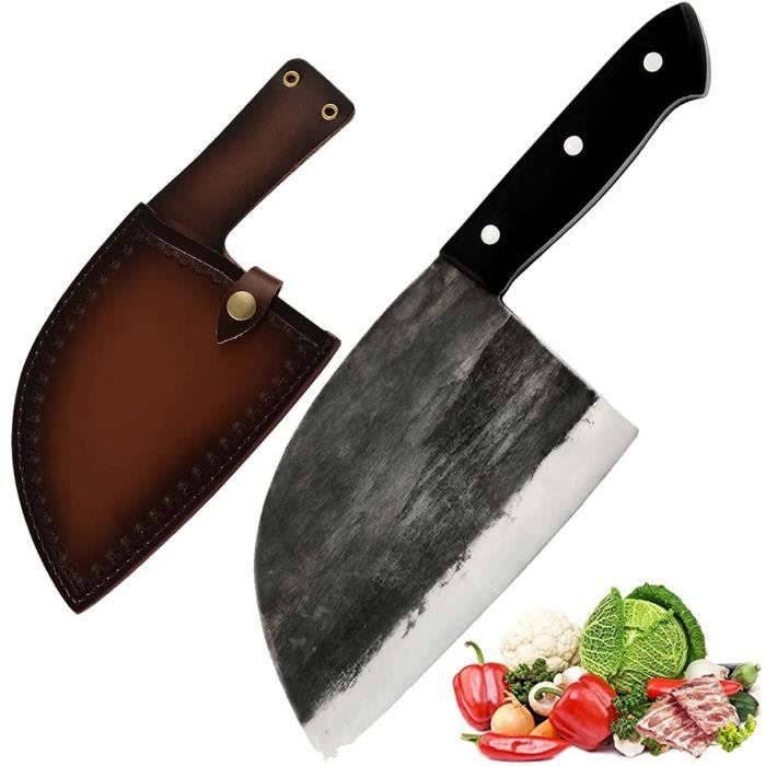 Couteau de Chef japonais fait à la main , couteau de boucher, couteau à désosser, couteau Santoku, couteau à viande, couteau d'of96