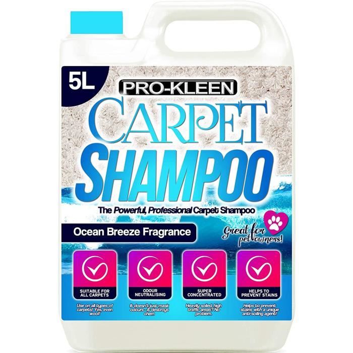 Pro-Kleen - Shampooing Professionnel concentré pour Moquette et Tapisserie - Parfum Ocean Fresh - Convient pour Toutes Les Machines
