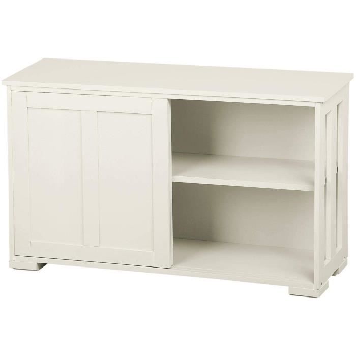 MEUBLE DE RANGEMENT Yaheetech Petit Bahut Buffet Commode Bas de Cuisine avec 2 Portes Coulissantes Armoire de Rangement SalonSal224