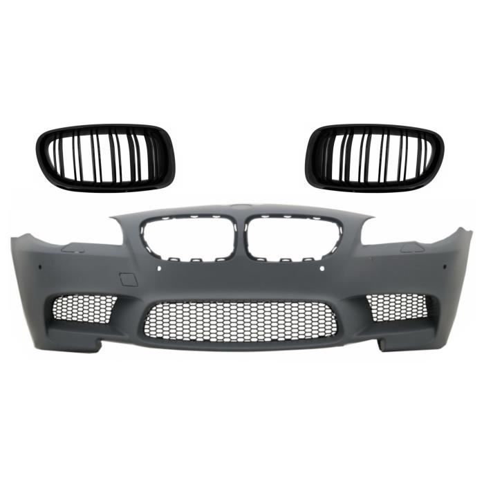 Pare-chocs avant pour BMW F10 F11 5 Series 11+ Calandre Piano Black M Look