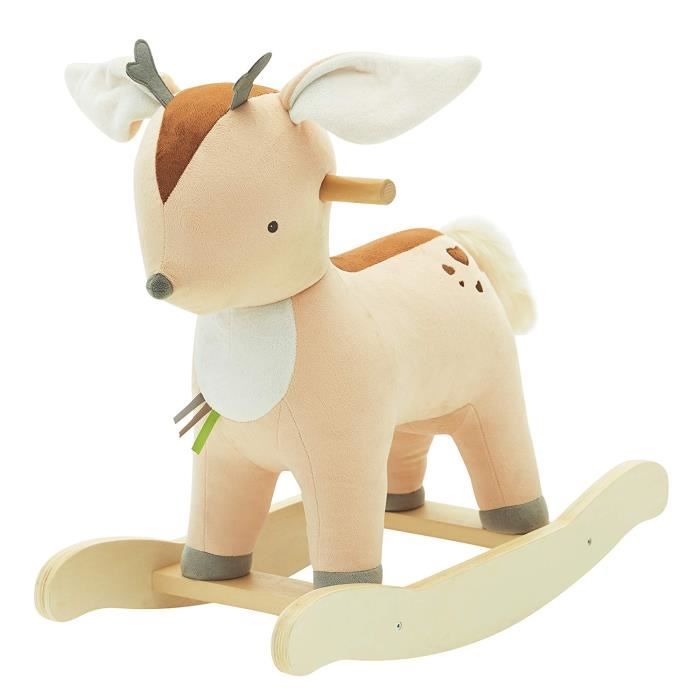 Cerf à bascule - Cheval à Bascule en Peluche pour Enfant Garçon(Pas de Musique)