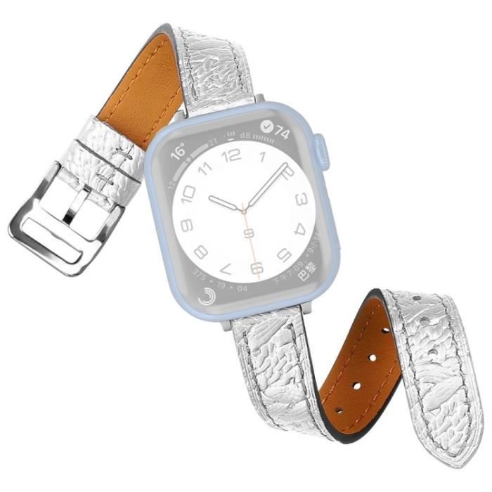 Sangle Pour Apple Watch Series 7 41Mm-Se-Série 6-5-4 40 Mm-Série 3-2-1 Texture Tissée 38 Mm Bande De Poignet Remplacement,Argent