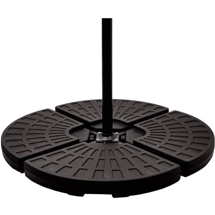 Dalle de Parasol Pied de Parasol Remplissable Base de Parasol en forme d'éventail , Noir - Lot de 4 - Mondeer