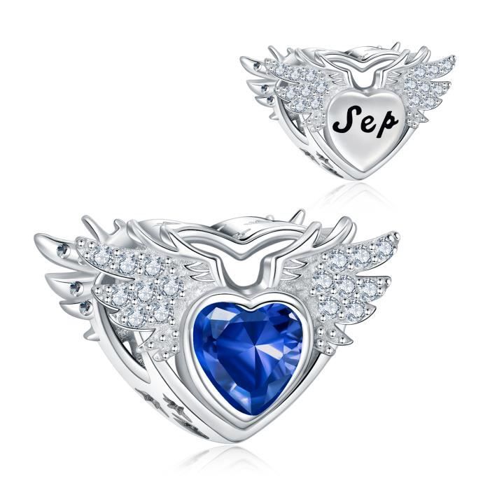 NINGAN Charms Naissance Septembre pour Pandora Bracelet - Breloques Ajourés de Perles en Argent Sterling 925