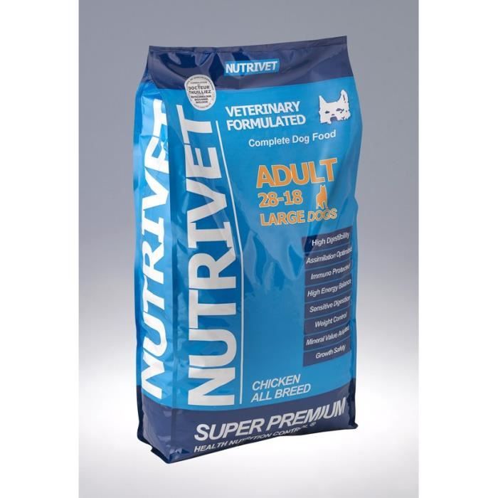 SUPER PREMIUM Croquettes chien adulte 28/18 grande race 15kg 0% blé