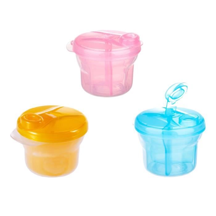 3 Pcs Rotatif Lait En Poudre Boîte Bébé Conteneur De Stockage Portable Rangement (Rose, Bleu, Orange) ASSIETTE - PLATEAU REPAS