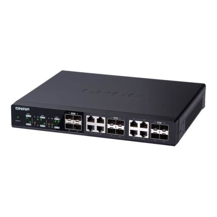 QNAP Commutateur Ethernet QSW-1208-8C 8 Ports - - Modulaire - Fibre Optique - Paire torsadée - Bureau
