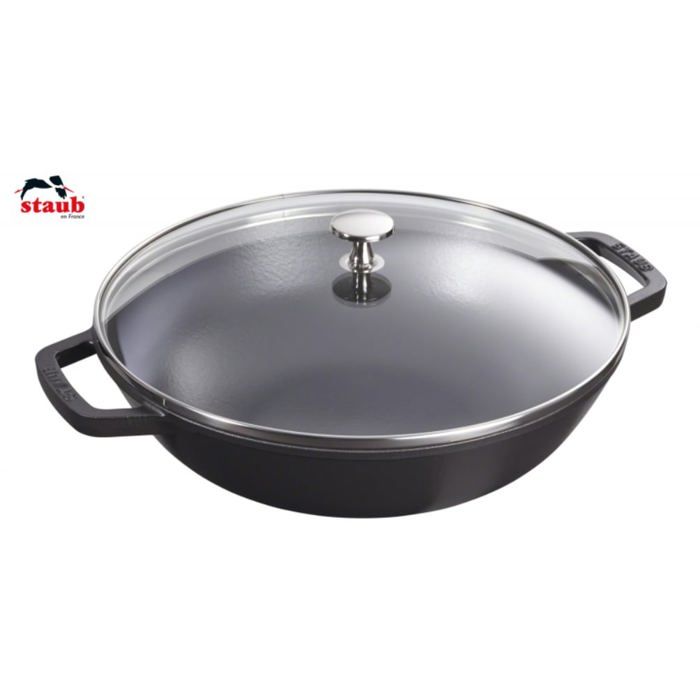 Wok En Fonte 30 Cm Noir Mat
