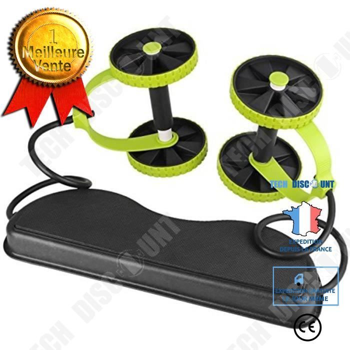 TD® Abdominale équipement rond de fitness corde d'exercice mouvement maison abdomen rouleaux de roue abdominale sport pliable
