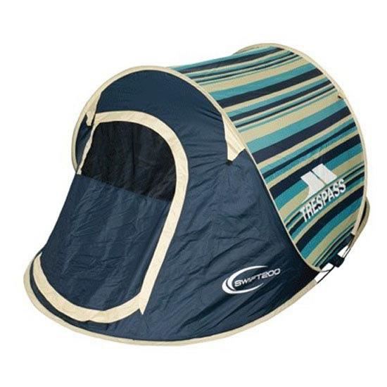TRESPASS Tente Pop Up 2 personnes SWIFT 2 PATTERN LEMONGRASS STRIPE