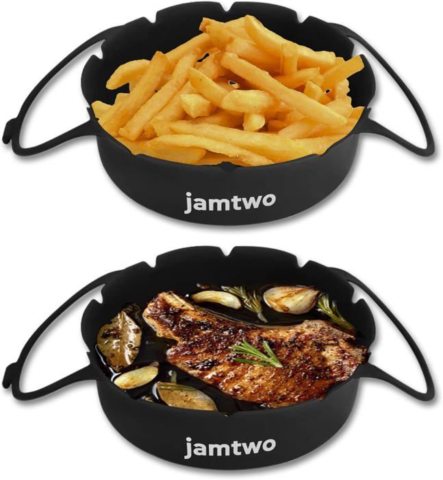 CLTPY 2 Moules Silicone Air Fryer Philips 4.1L + Gants - Accessoires Réutilisables Anti-Adhésif