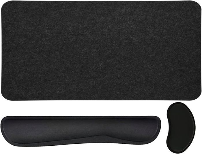 Tapis De Bureau Vicloon 90x43cm - Cuir PU Double Face Antidérapant - Imperméable Et Facile à Nettoyer - Noir
