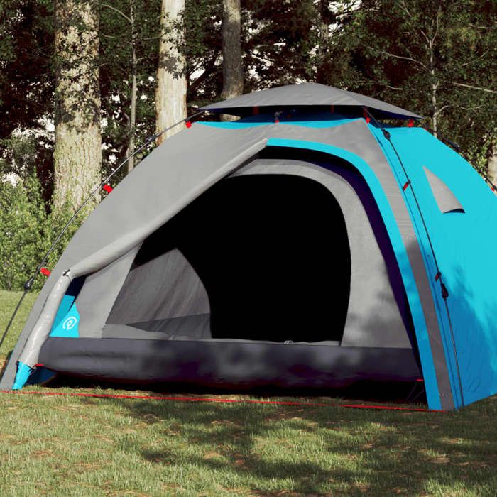 vidaXL Tente de camping à dôme 4 personnes bleu libération rapide 4004243