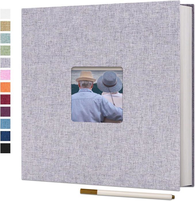 Xpieoyrm Album Photo Adhésif 18x18cm - Album Scrapbooking Kraft à Couverture Rigide 40 Pages Pour Souvenirs Bébé, Mariage Et DIY