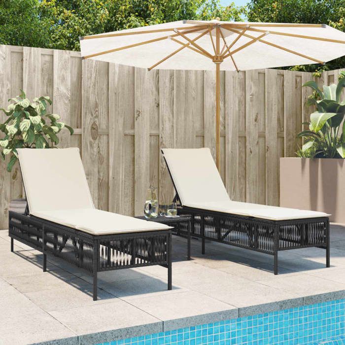 vidaXL Chaises longues et Table Lot de 2 - vue 7