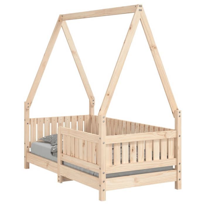 SALE 2025Lit Cabane denfant MOOD - Cadre de lit pour enfant 70x140 cm bois de pin massif - Charge : 280 kg - CHILL17101