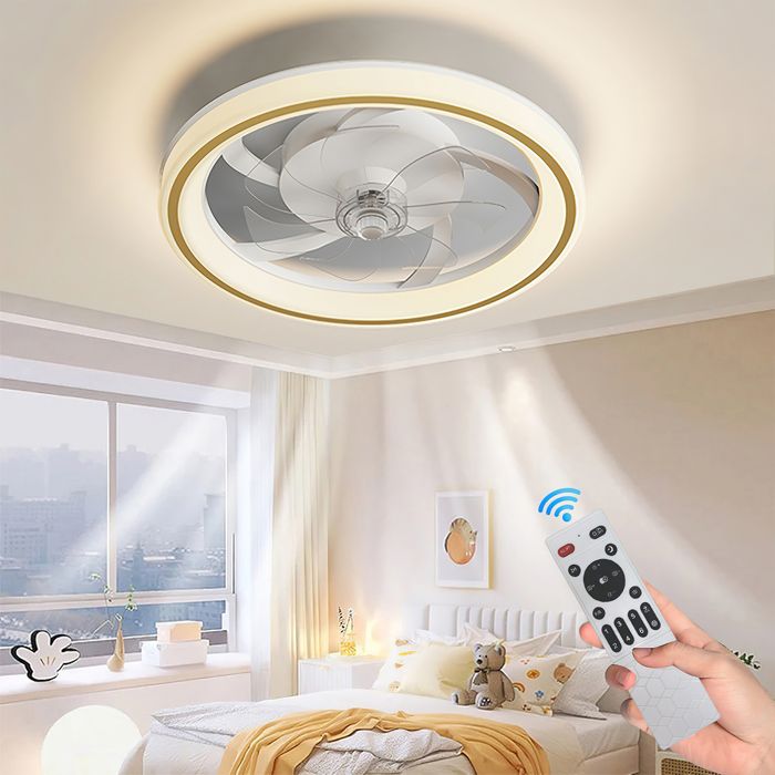 Ventilateur Plafond6 Vitesses Ventilateur de Plafond Avec Lumiere 48CM Dimmable Plafonnier Ventilateur Silencieux Minuteur - Prumya