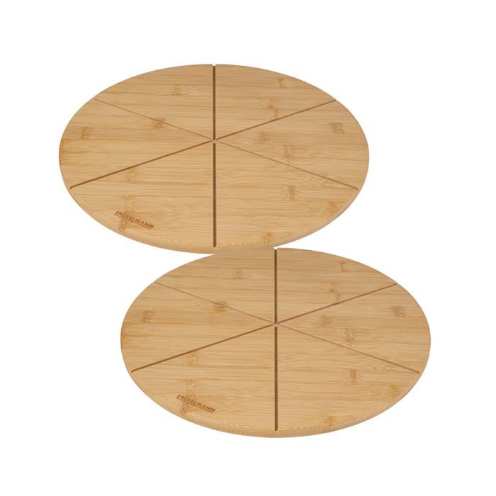 Fackelmann Ensemble de 2 Planches à pizza avec rainures de coupe - Ø 32 cm