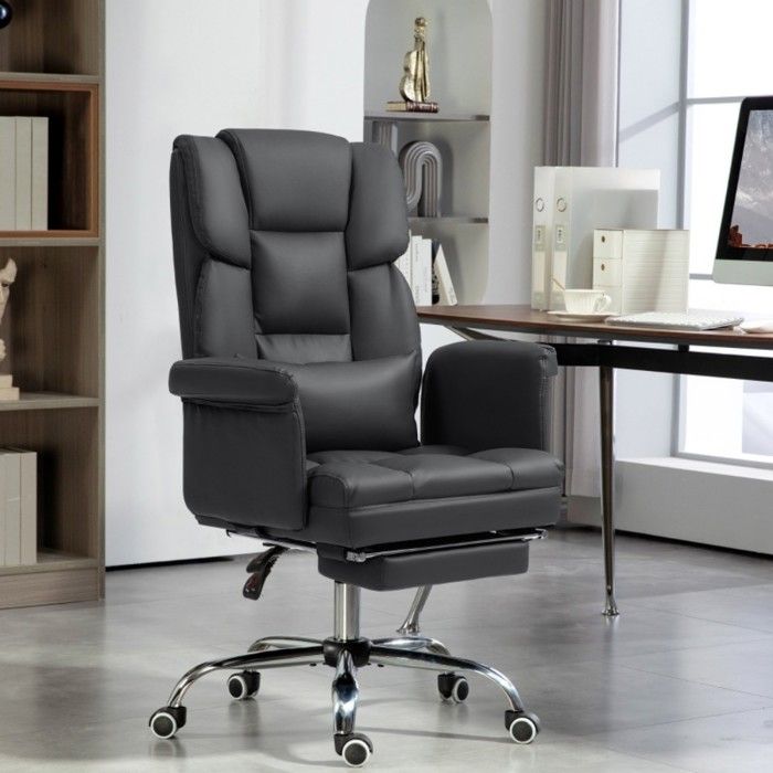 Chaise De Bureau Ergonomique Pivotante Avec Roulettes - Siège Et Dossier Rembourrés, Pied Métal Stable - Bureau à Domicile, Travail, Salon - Plusieurs Couleurs Et Tissus
