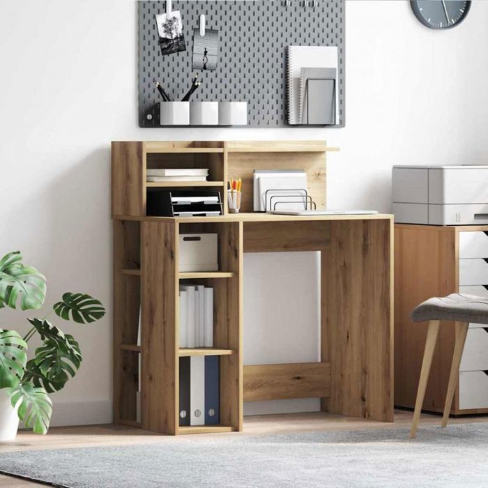 Bureau - rehausse bureau Vidaxl Bureau Chêne artisanal 90 x 48 x 1015 cm Bois dingénierie