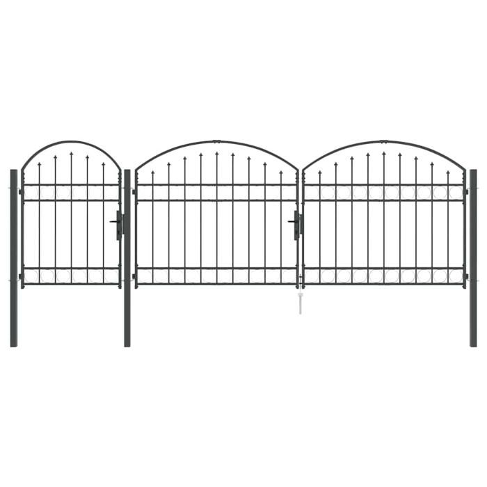 vidaXL Porte de Jardin 175 x 400 cm Acier - vue 2