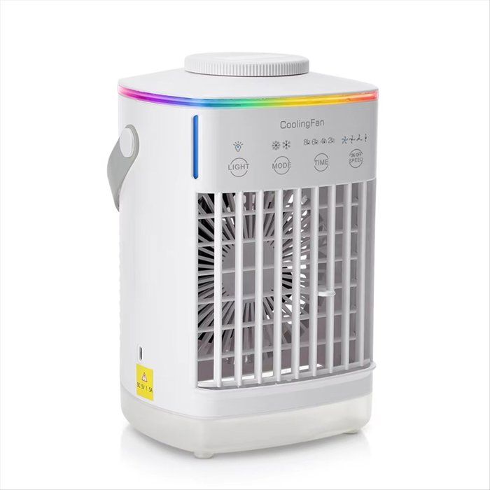 Refroidisseur DAir Portable avec Humidificateur et Veilleuse LED - Ventilateur de Climatisation Compact pour et le Bureau