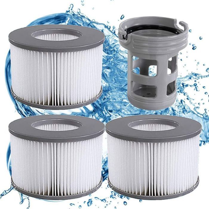 Lot de 3 cartouches filtrantes de rechange pour piscine gonflable Mspa jacuzzi support de filtre inclus