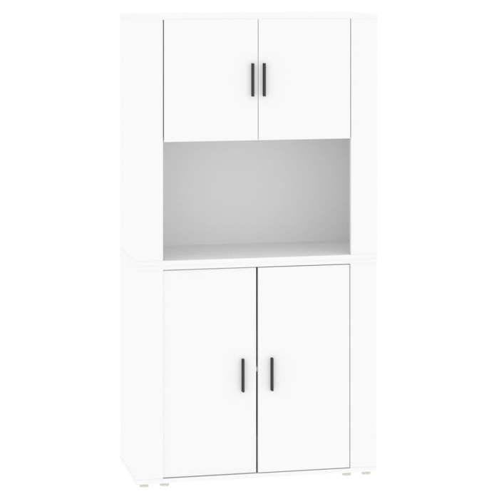 SALE 2026Buffet de cuisine stable - Placard Cabinet bahut Blanc - Buffet haut Blanc Bois dingénierie 49.56 Kg 121468