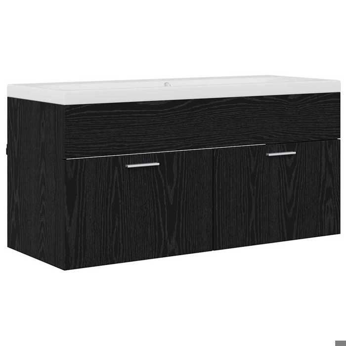 Armoire de salle de bain - 1 PC - Cadre robust - Armoire Bas - Pour WC - Chêne noir 100x38 5x46cm 994896 LH1755
