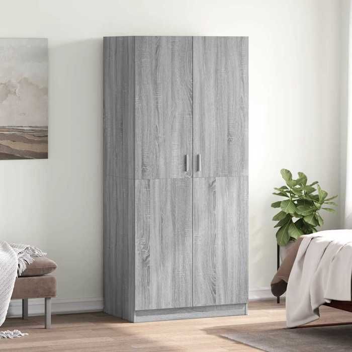 Armoire de rangement Gris - Garde-robe - Sonoma gris 80x52x180 cm Bois dingénierie A15780