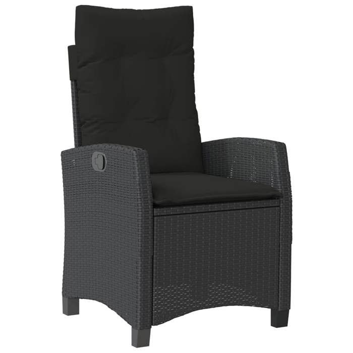 Set salon dExtérieur arrière-cour - Table et 2 Chaises Noir - Ensemble à manger de jardin avec coussins 3 pcs - Noir 35.8 Kg 40648