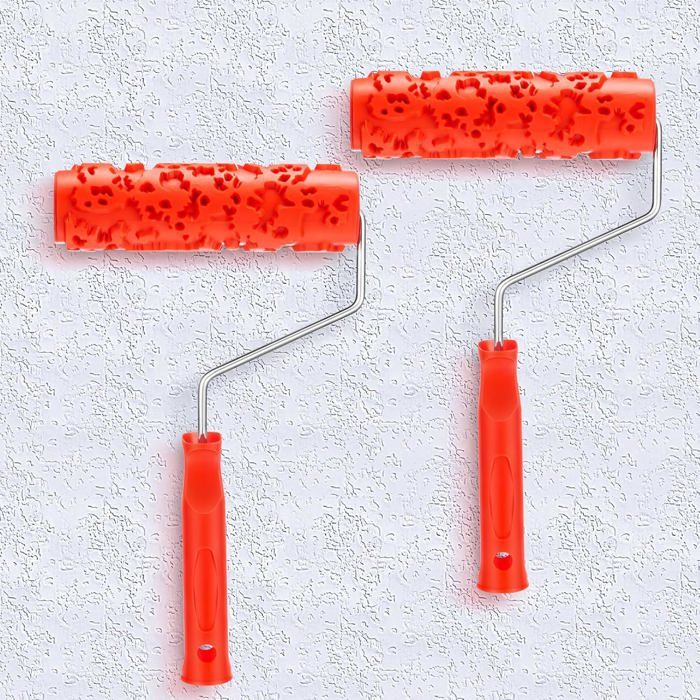Lot de 2 rouleaux texture murale 7 pouces motif décoratif Eg323t outil peinture enduit caoutchouc