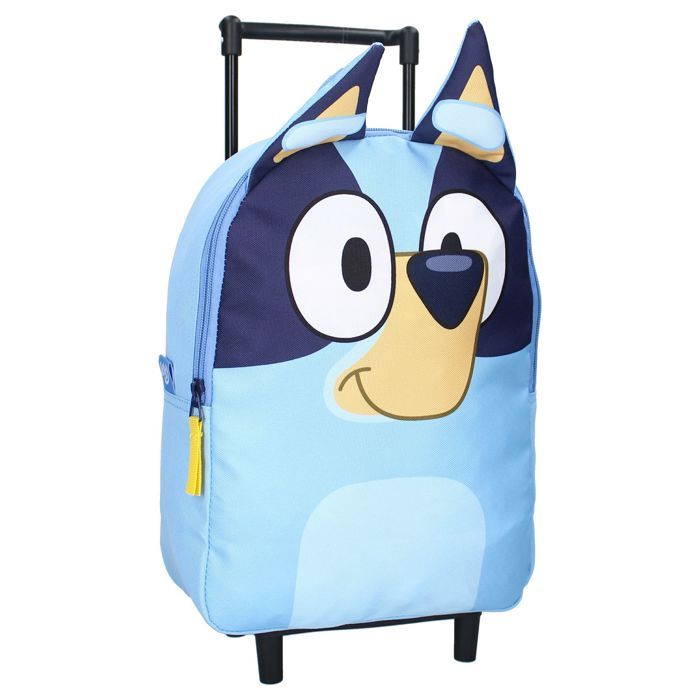 Sac à dos trolley enfant Bluey « Brave And Courageous » bleu 33 cm valise à roulettes pour école et voyage