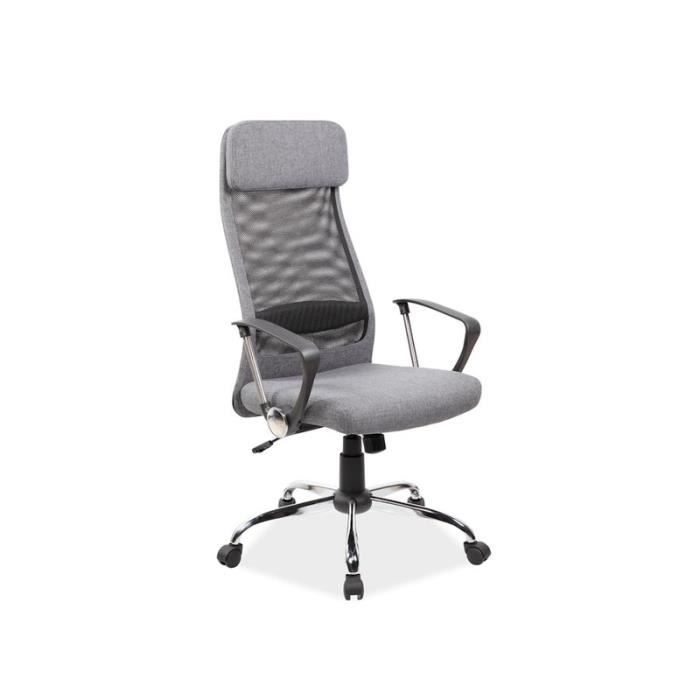 chaise de bureau à roulettes - q345 - 62 x 49 x 118 cm - gris