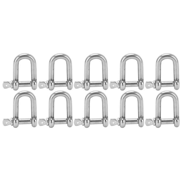 12 PCS Boucle De Manille, Acier Réglable D Manilles Boucle Manille en