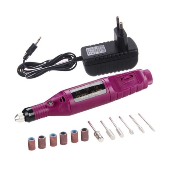 Kit Manucure Pédicure électrique - Outil Rotatif Précis Avec Accessoires - Bleu Et Blanc, Neuf