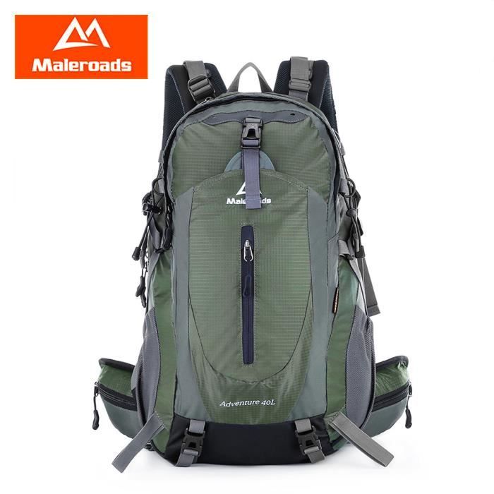 Maleroads Sac de voyage de randonnee et d alpinisme en plein air Capacite 40L Sac a dos pour le camping Resistant a l eau Noir Cdiscount